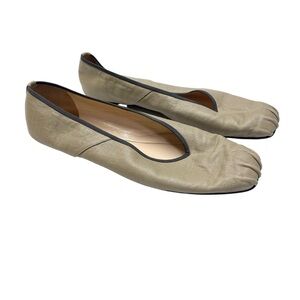 The Row Canvas Ballet Slipper Square Toe Flats